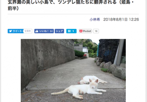 【姫島・前編】デジカメWatch掲載「カメラ旅女の全国ネコ島めぐり」公開しました